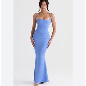 House of CB Periwinkle Sati Corset Olivette Maxi Dress